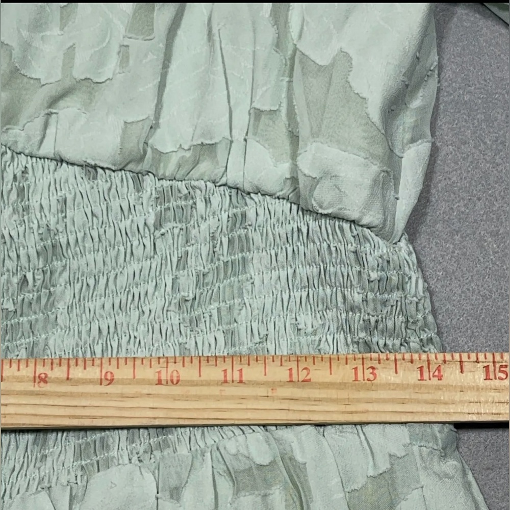 Lulu's Mint Green Long Sleeve Smock Waist Mini Dress - Picture 15 of 15